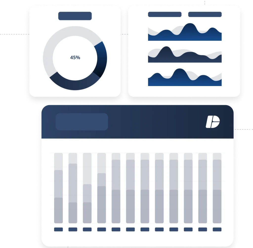Panel de reportes y dashboards con gráficos de rendimiento y análisis de conversiones en campañas de marketing digital data-driven.